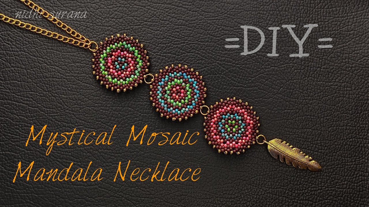 Mystical Mosaic Mandala Necklace/How to make jewelry with Seed beads/Tutorial Diy