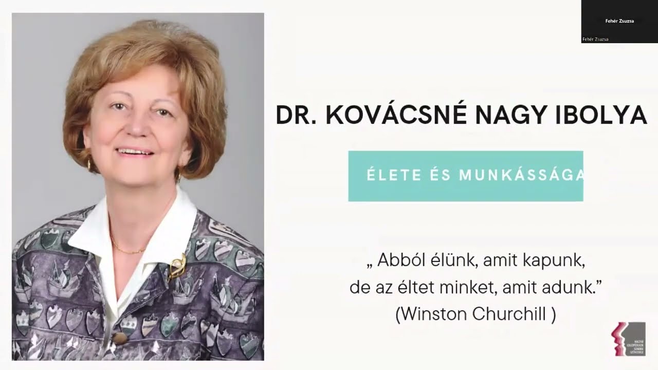 Az MLSZSZ 2022. évi Sarbó Artúr-díjazottjának bemutatása: Dr. Kovácsné Nagy Ibolya logopédus