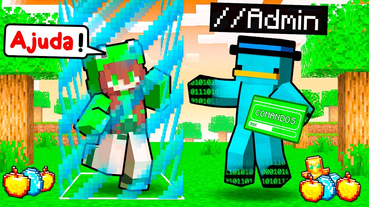 Usei COMANDOS de ADMINISTRADOR em um ÚNICO BLOCO no Minecraft!
