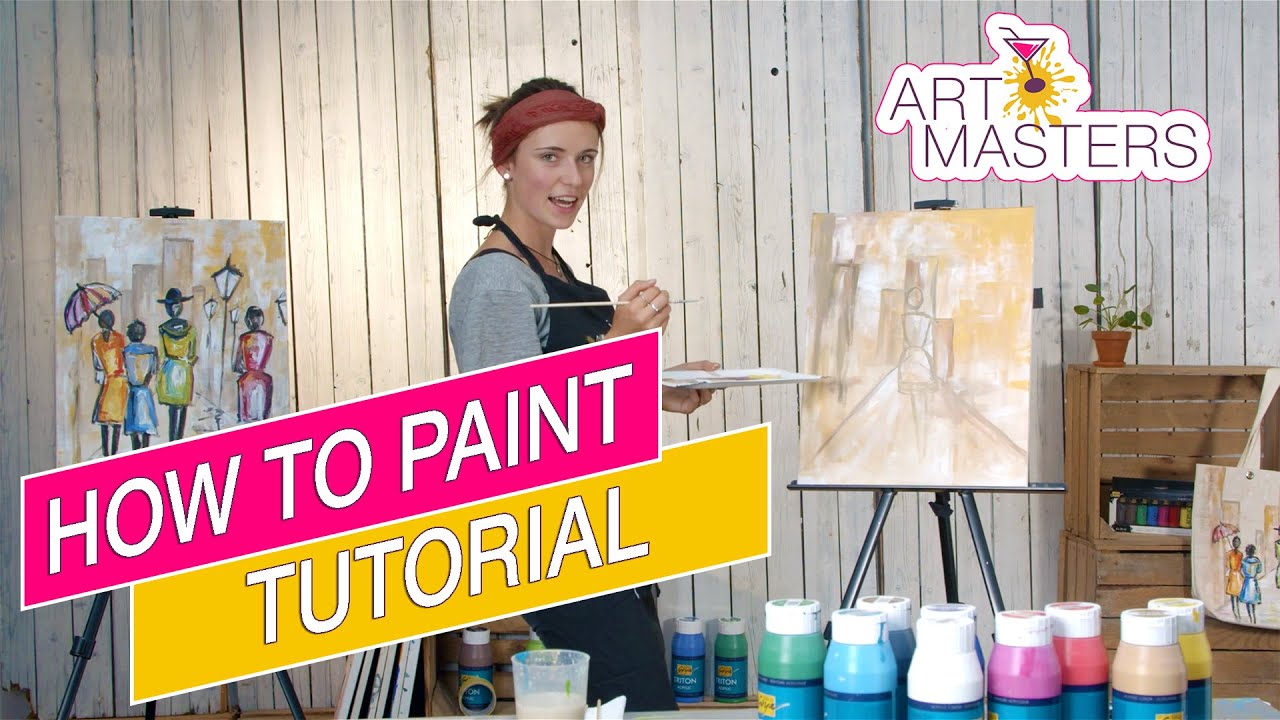 Learn to paint acrylic on canvas! Step by step tutorial - Paint the beautiful Champs-Élysées