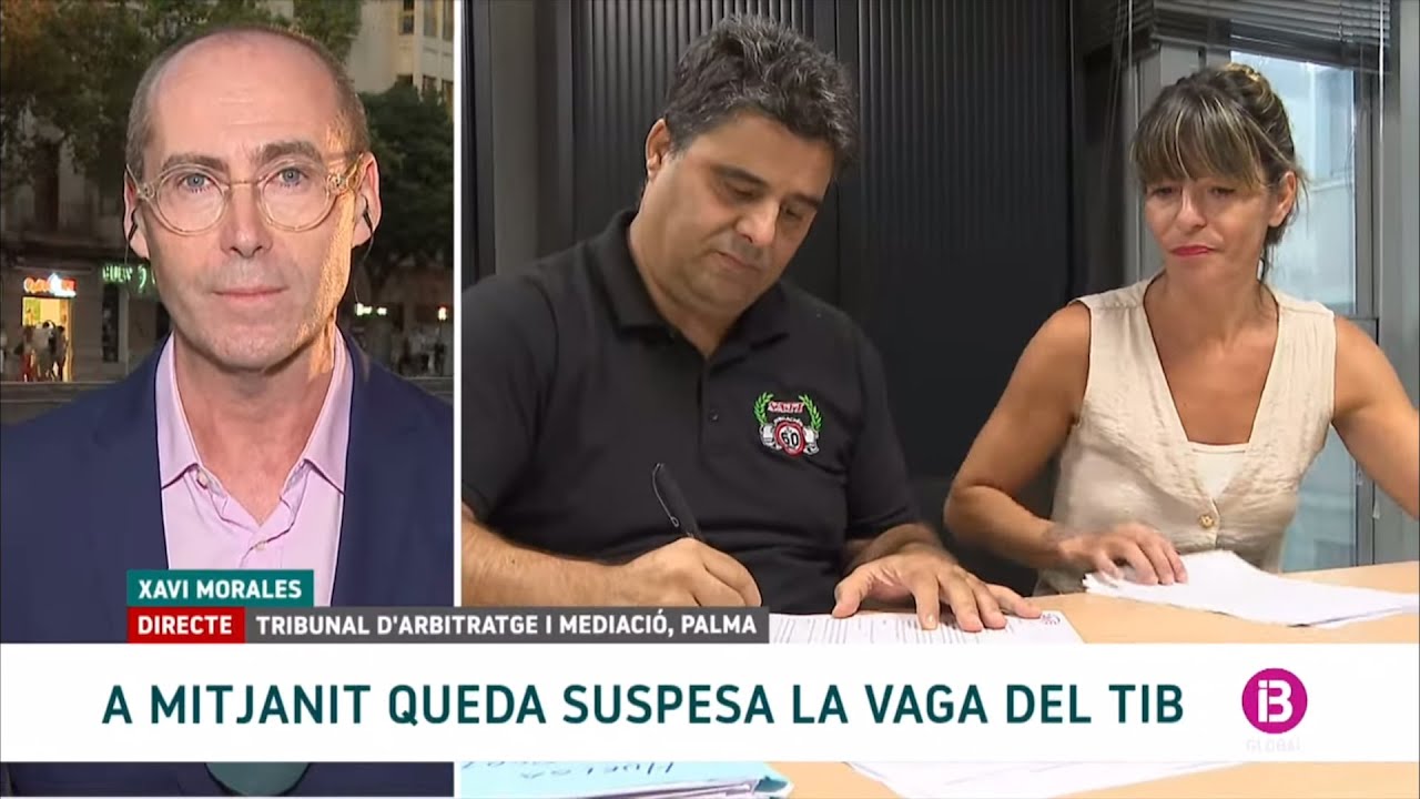 Principio de acuerdo para desconvocar la huelga del TIB en Mallorca. 31/07/2025.