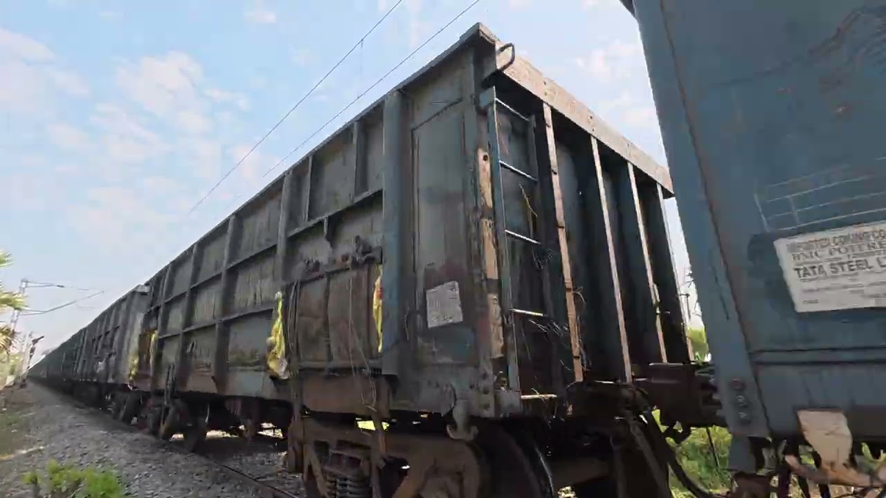 Empty goods train with wag 9 engine