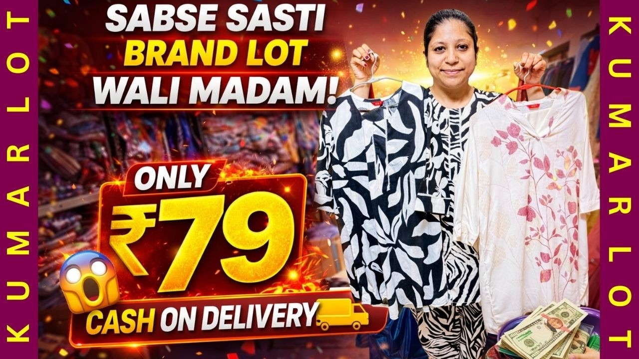 मात्र ⁷9रु से BRAND MRP TAG FACTORY LOT 💯% FRESH & CHEAPEST KUMAR LOT DELHI WHOLESALE MARKET SASTA😱