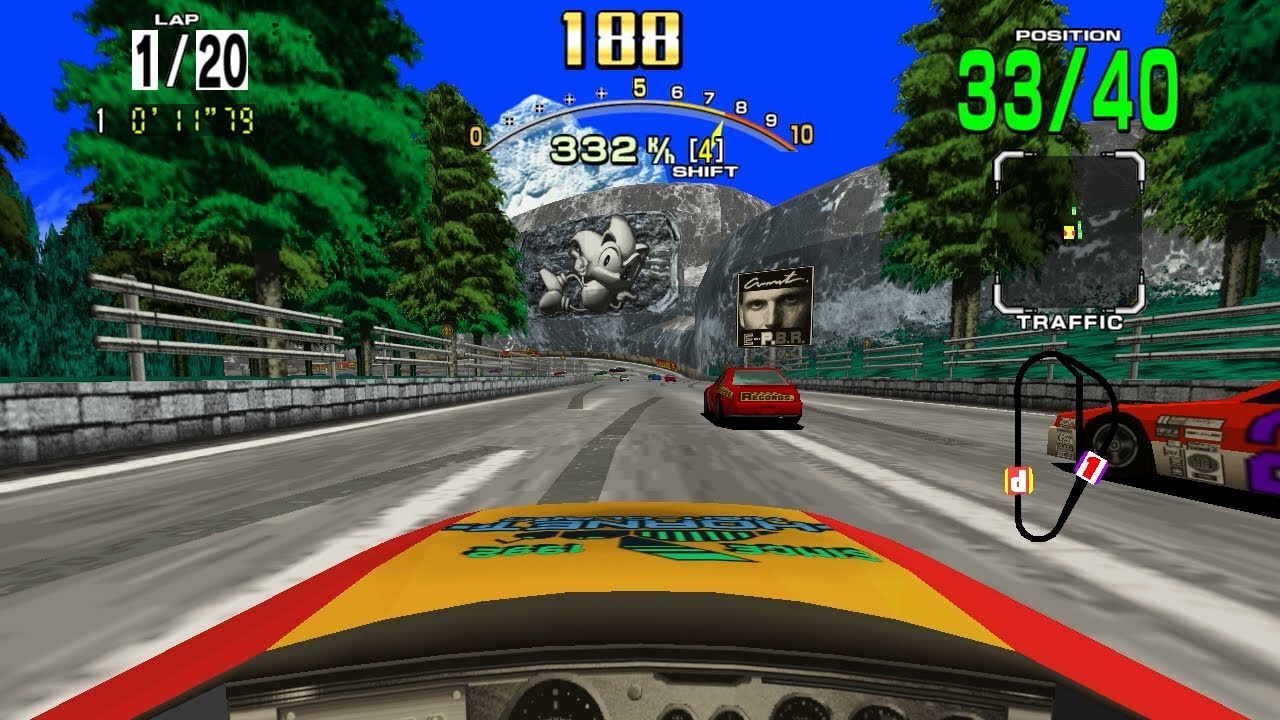 Sega Racing Classic - Arcade - Grandprix Mode (20 laps) - Beginner - Manual Car - Full Race