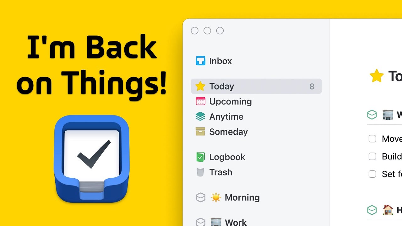 I'm back using Things! (sorry Todoist, it's not you, it's me)