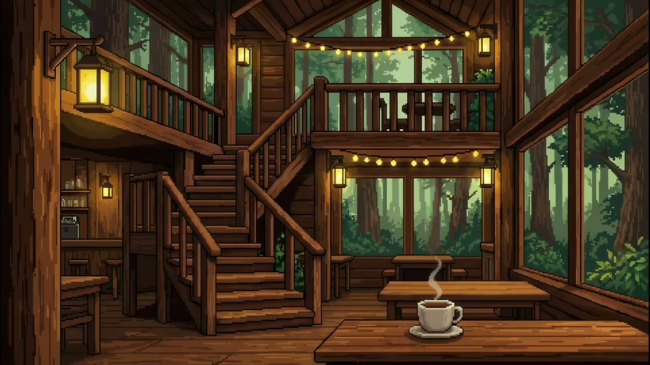 Pixel Forest Coffee Shop Lo-Fi 🌲☕ | Study Music for Concentration