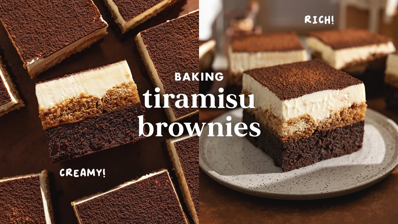 Tiramisu Brownies ☕ combine two beloved desserts into one
