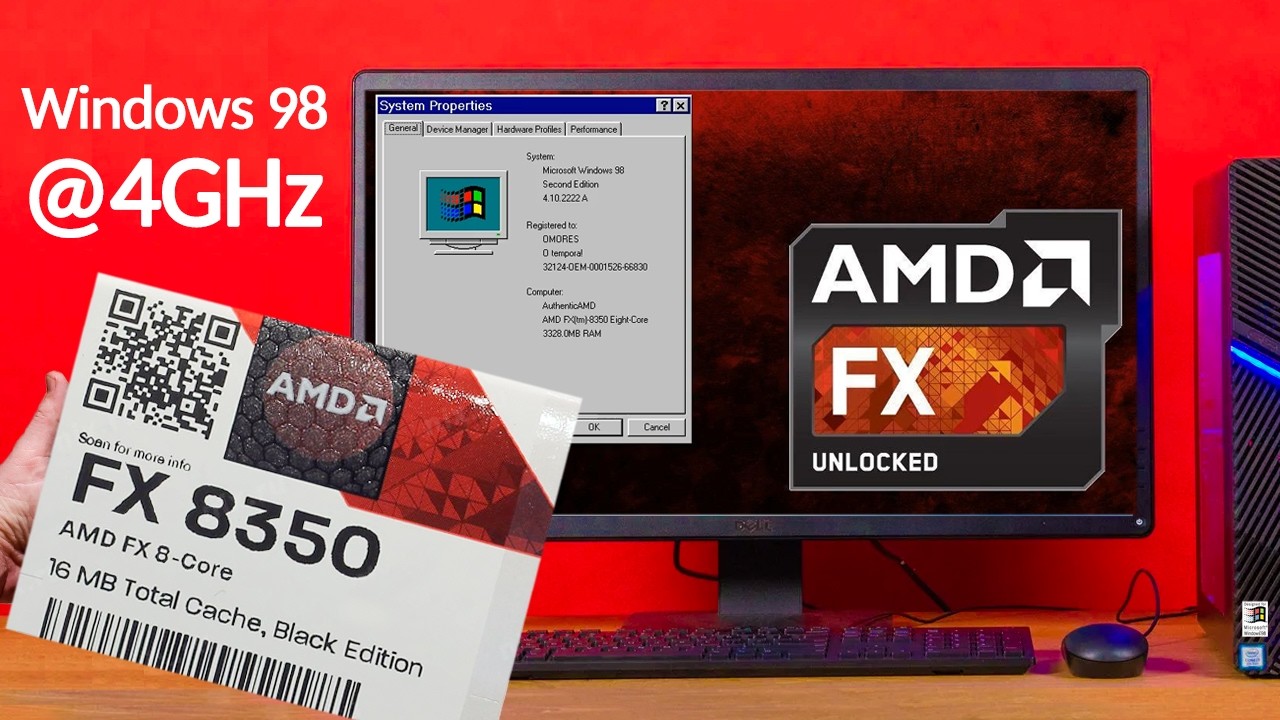 Windows 98 (снова), но... на процессоре AMD FX-8350 с тактовой частотой 4 ГГц