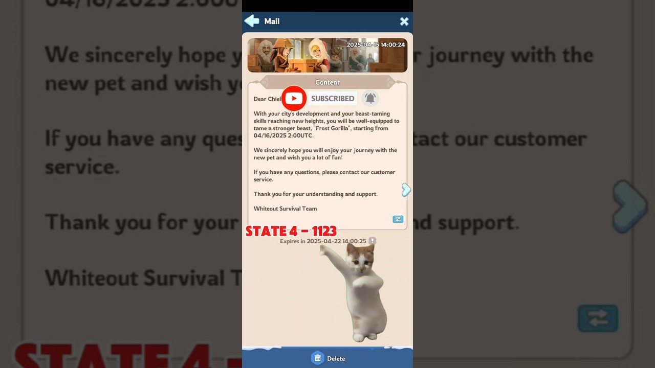New Pet coming to State 4-1123 #whiteoutsurvival #sologaming #pets
