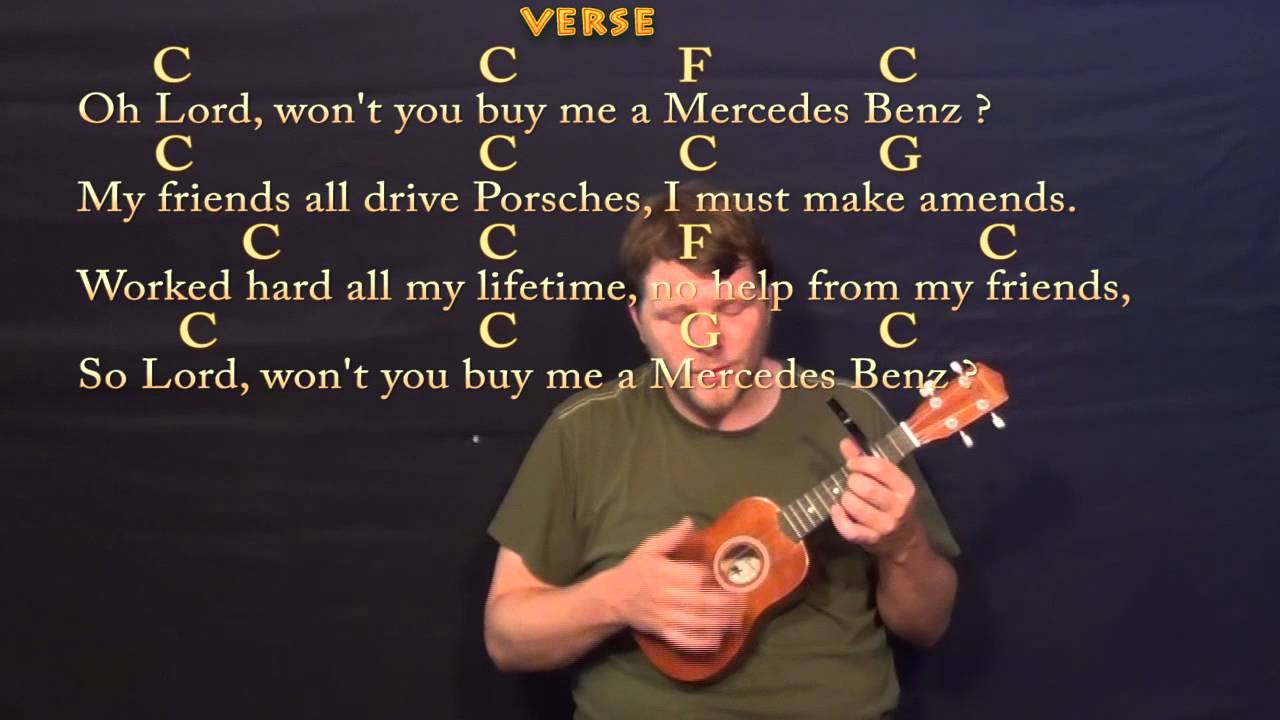 Mercedes Benz (Janis Joplin) Ukulele Cover Lesson with Lyrics / Chords - Capo 3rd