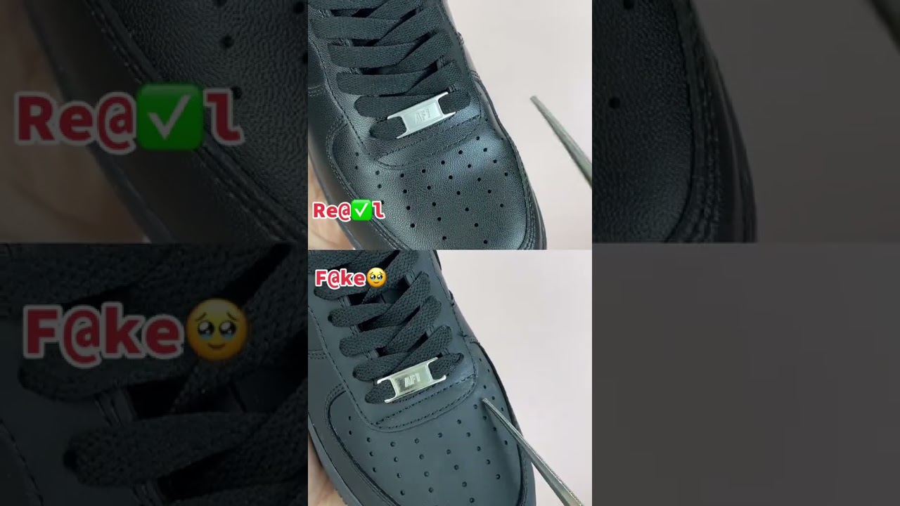 Air Force 1 All Black Fake vs Real,can you see the difference where is it? #airjordan #fashionshoes