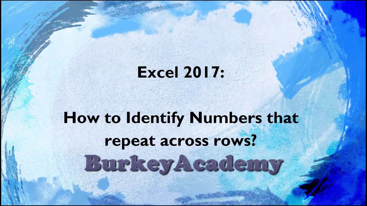 Excel Match Function: How can we find numbers that repeat across columns?