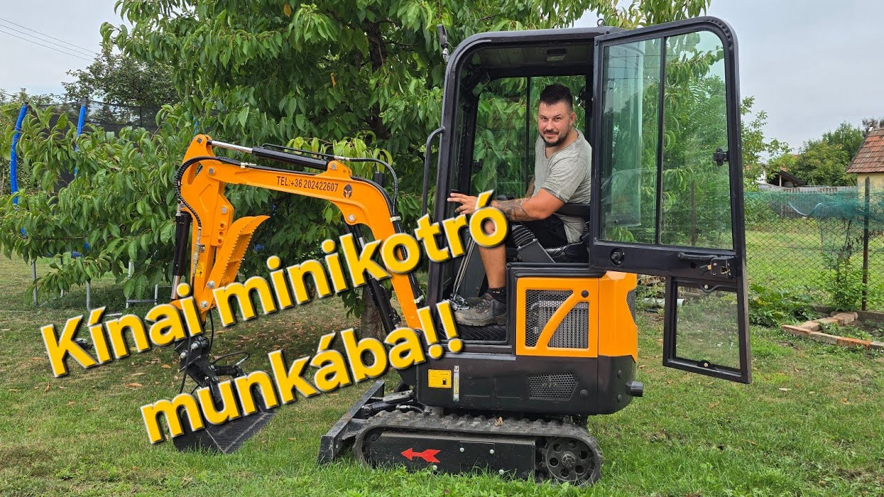 Kínai minikotró munka közben – Almafa kiszedés és tereprendezés (12 üzemóra)
