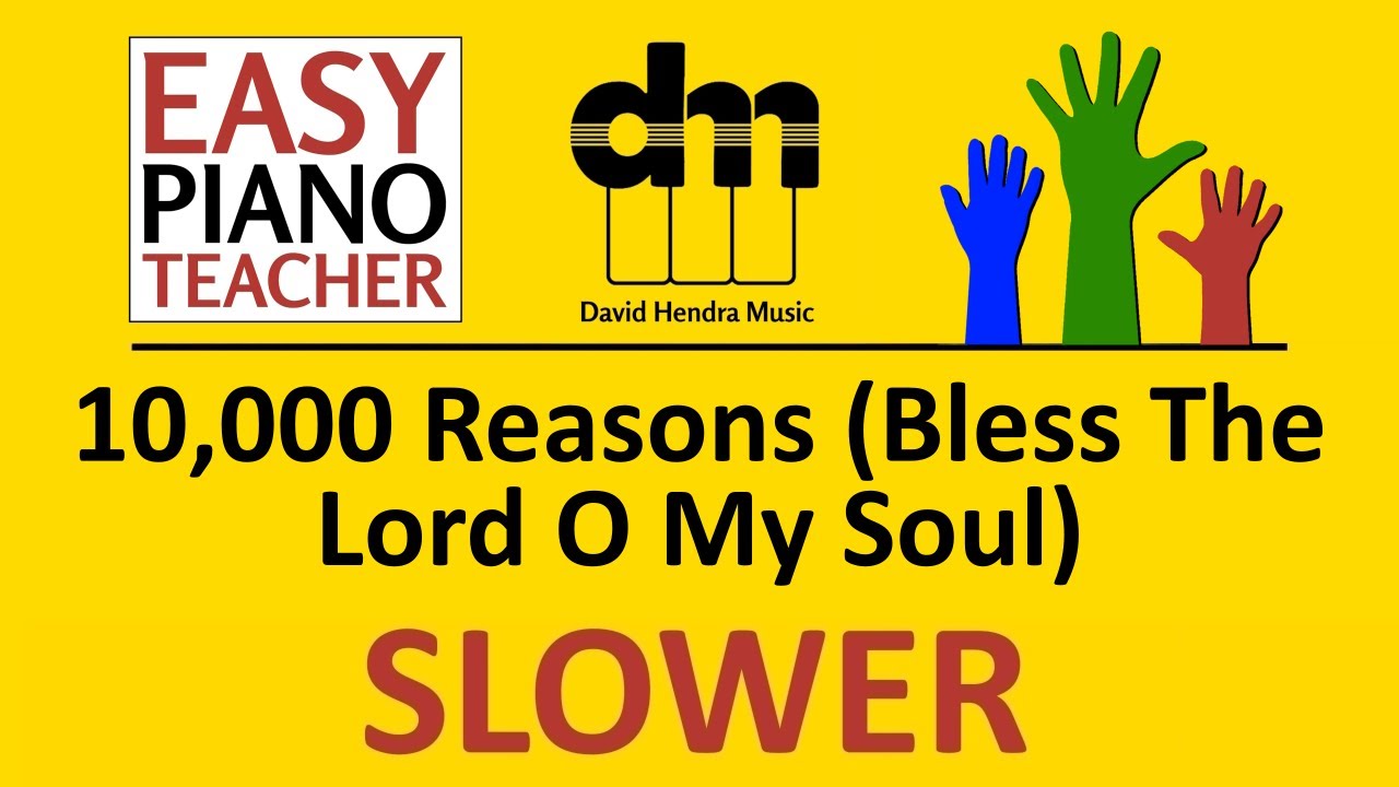 10,000 Reasons SLOW piano tutorial: EASY keyboard song (modern worship) & note names #EPT 🎹