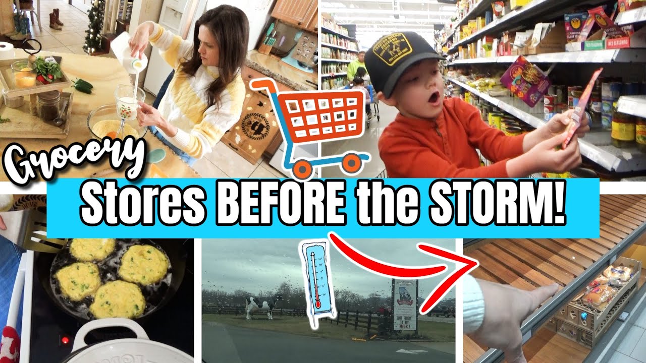 🍞 The BREAD was almost GONE! 🥶 Winter Storm Grocery Shopping 🛒Homemade Beef Stew & Fried Corn Cakes