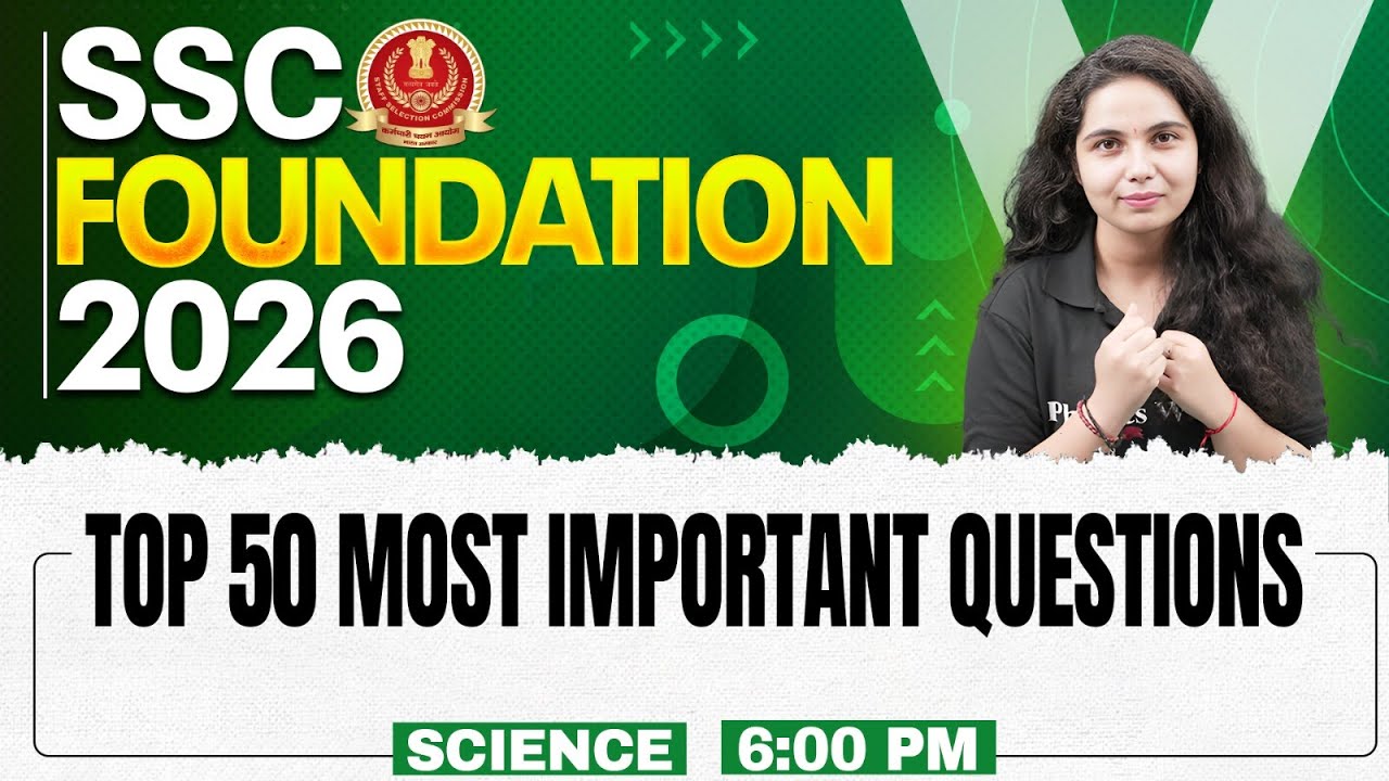 SSC Science Class 2026 | Science Top 50 Questions | SSC Science Important Question | By Muskan Mam