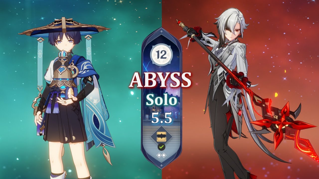 SOLO Spiral Abyss (5.5) C6 Wanderer & C2 Arlecchino - Genshin Impact