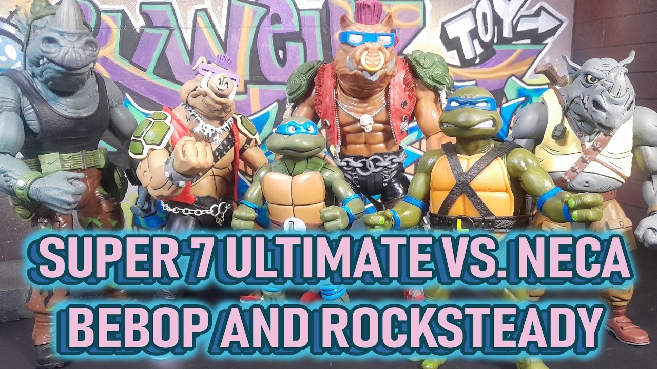 NECA vs. Super 7 Ultimate Bebop and Rocksteady