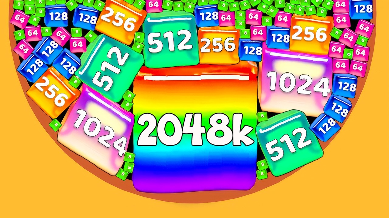 JELLY CUBES 3D - 2048 Merge Blocks (Full Walkthrough) | Satisfying Puzzle Games [From 8k to 2048k]