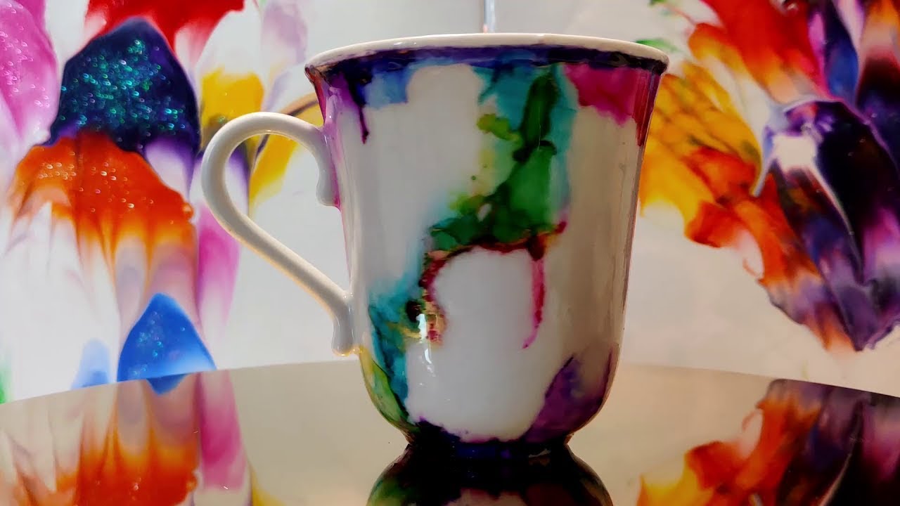 Coffee Mug with Alcohol Ink and Resin -  alcohol ink coffee mugs
