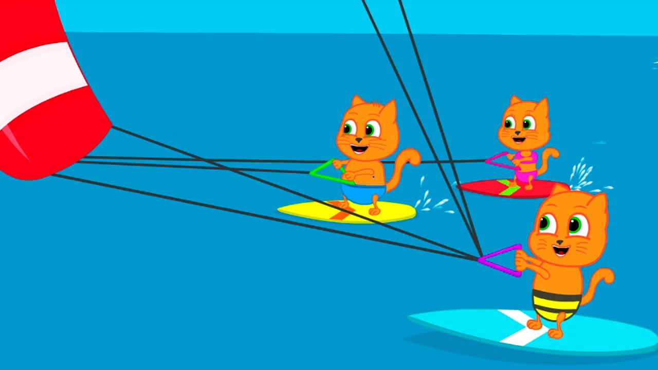 Cats Family en Français - Sur Les Vagues En Parachute Animé 2020 en Français
