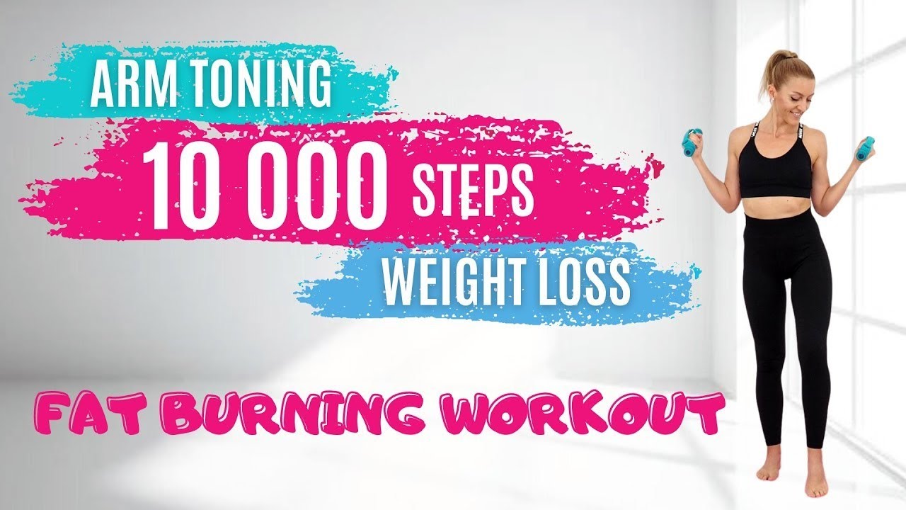 🔥10 000 STEPS Cardio Aerobics with Dumbbells🔥TURBO WALKING for WEIGHT LOSS🔥KNEE FRIENDLY🔥NO JUMPING🔥