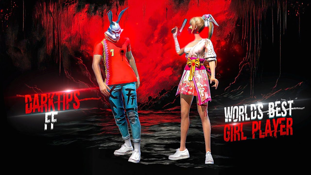 DarkTips FF vs World's Best Girl Player 🌍☠️ !! Free Fire Funny 1vs1 Gameplay 🤣 @siafreefire !!