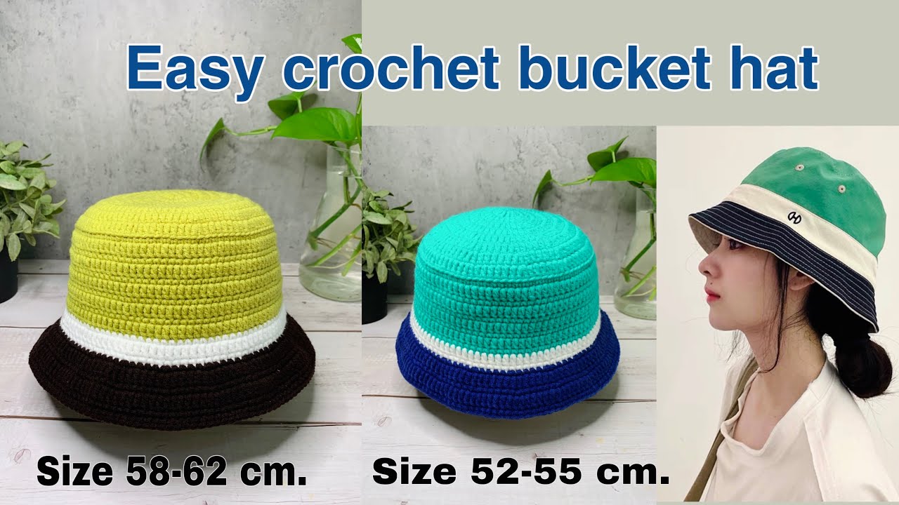 How to crochet bucket hat ( English subs )/ crochet hat for beginner /สอนถักหมวกโครเชต์ง่ายๆ
