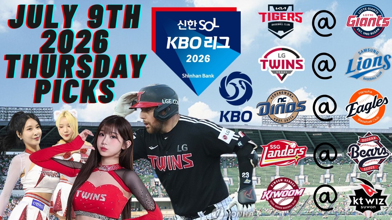 Прогнозы на матчи KBO 2026 года на четверг, 9 июля