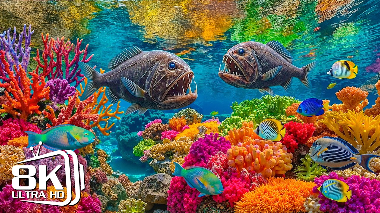 Life Beneath the Ocean 8K 🐳 Stunning Underwater Life with Calm Music & Sea Sounds