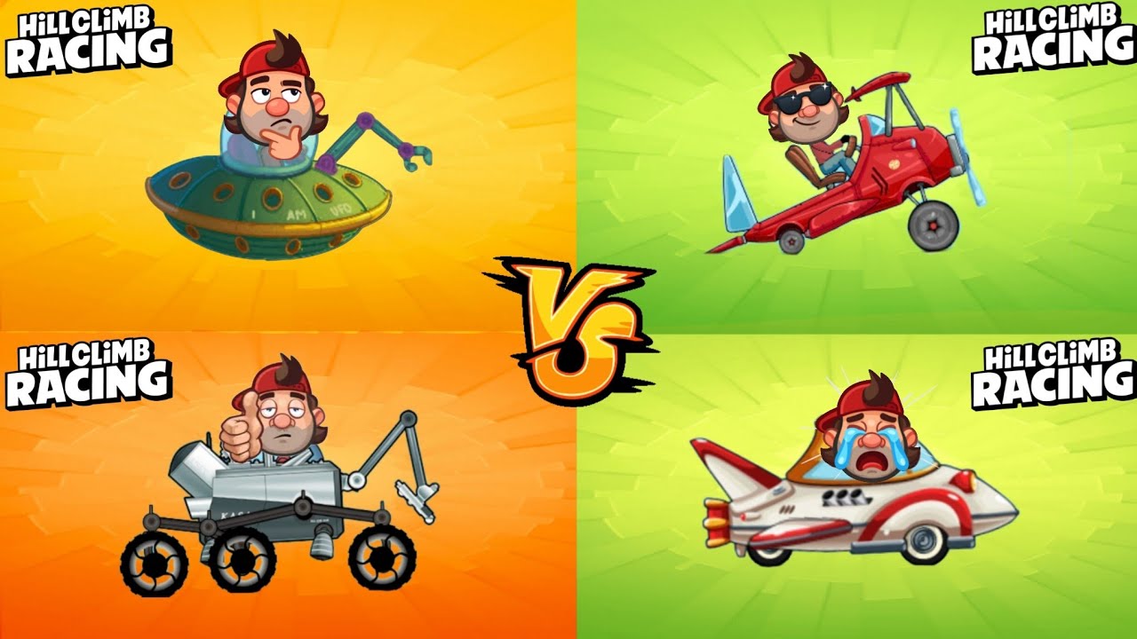 Hill Climb Racing: UFO против MOON LANDER против AIR CAR против ROCKET — какая машина лучше? KART...