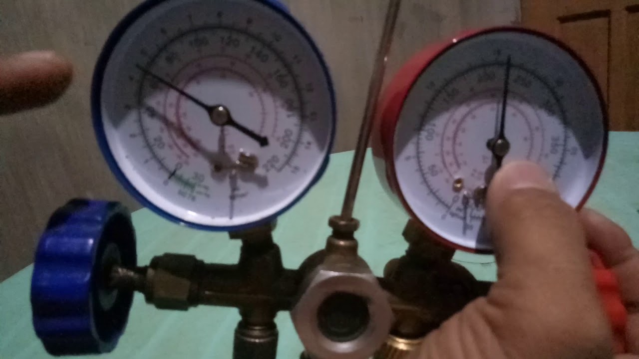 Correct reading of gauge manifold in troubleshooting car aircon