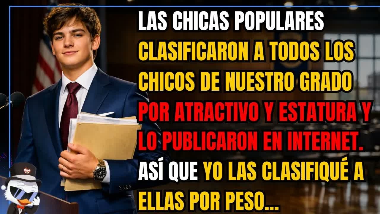 Las chicas populares clasificaron a todos los chicos de nuestro grado por atractivo y estatura