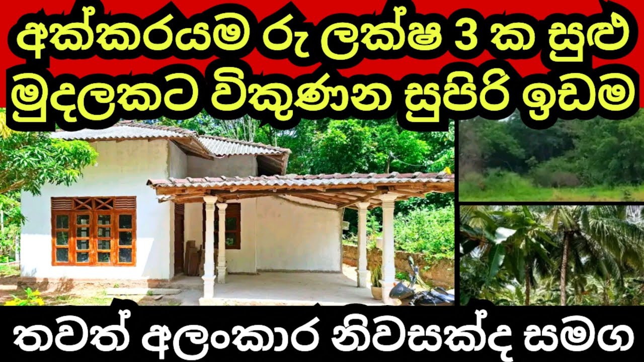 අක්කරයම ලක්ෂ 3 කට විකුණන සුපිරි ඉඩම | House for sale | Aduwata idam | Land for sale | Idam sale