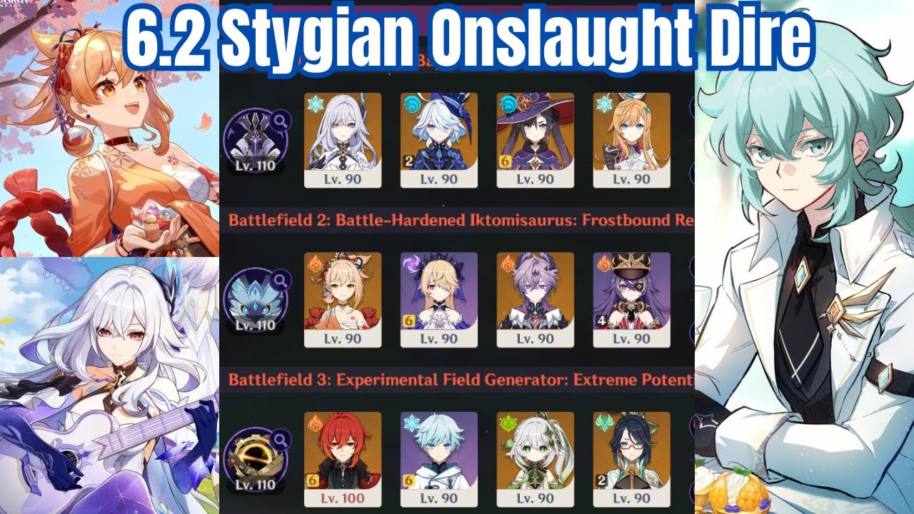 Cryo Diluc + Yoimiya + Skirk | 6.2 Stygian Onslaught Dire Clear | Genshin Impact