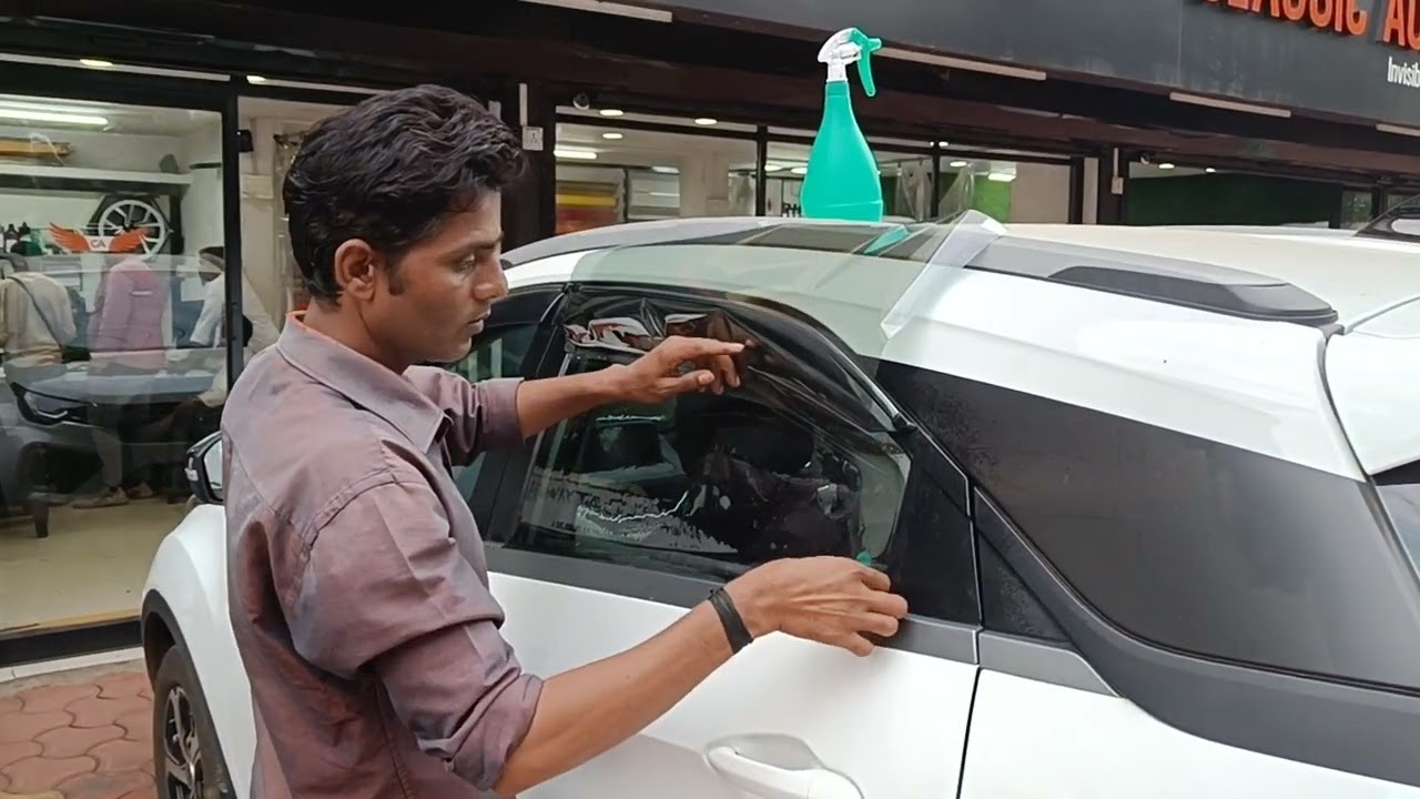Sunfilm installation in Tata Nexon car || How to apply window tint film || 50% visibility