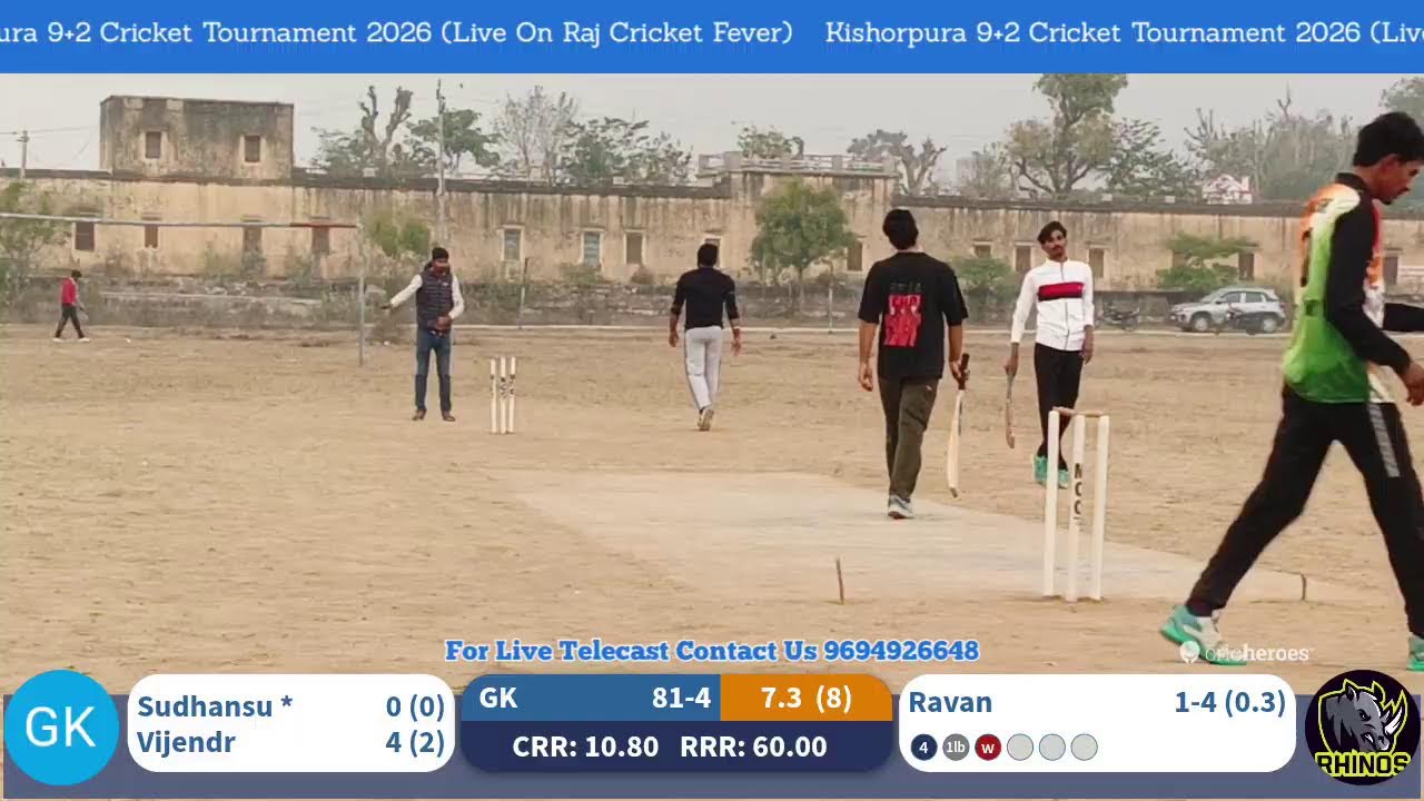 Kishorpura Cricket 9+2 Tournament  Pre Quarterfinal Match Bakara 🆚 Ghardhana Kalan