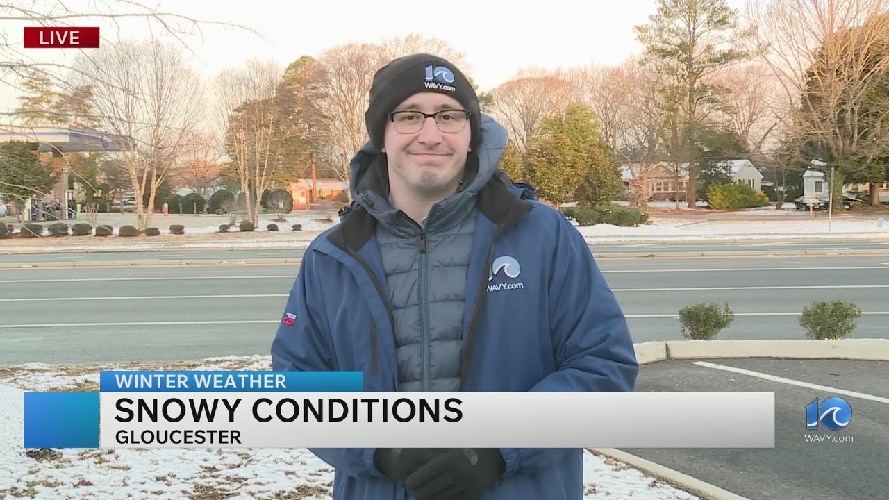 WAVY's Michael Rinker reports live on weather conditions in Gloucester
