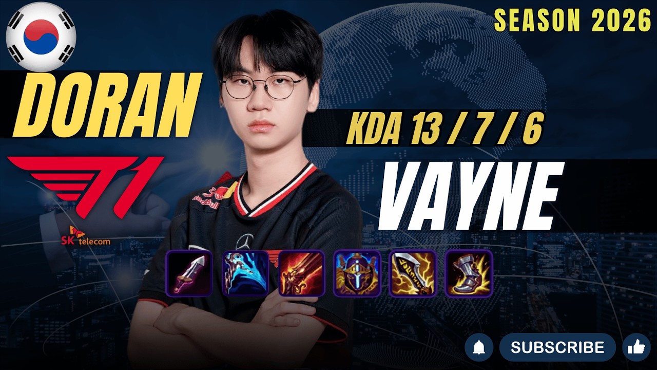 T1 Doran VAYNE vs FIORA Top - Patch 26.6 KR Ranked | lolrec