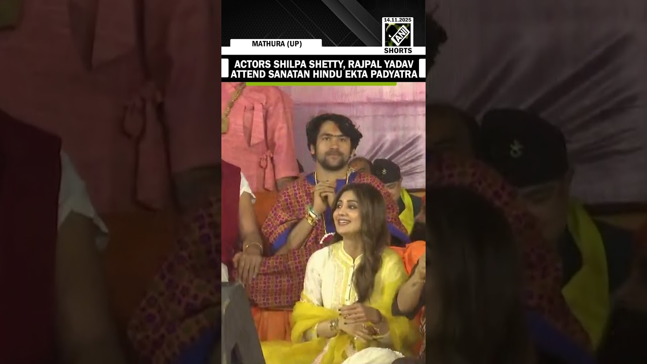 Actors Shilpa Shetty, Rajpal Yadav, Shrivardhan Trivedi attend the Sanatan Hindu Ekta Padyatra