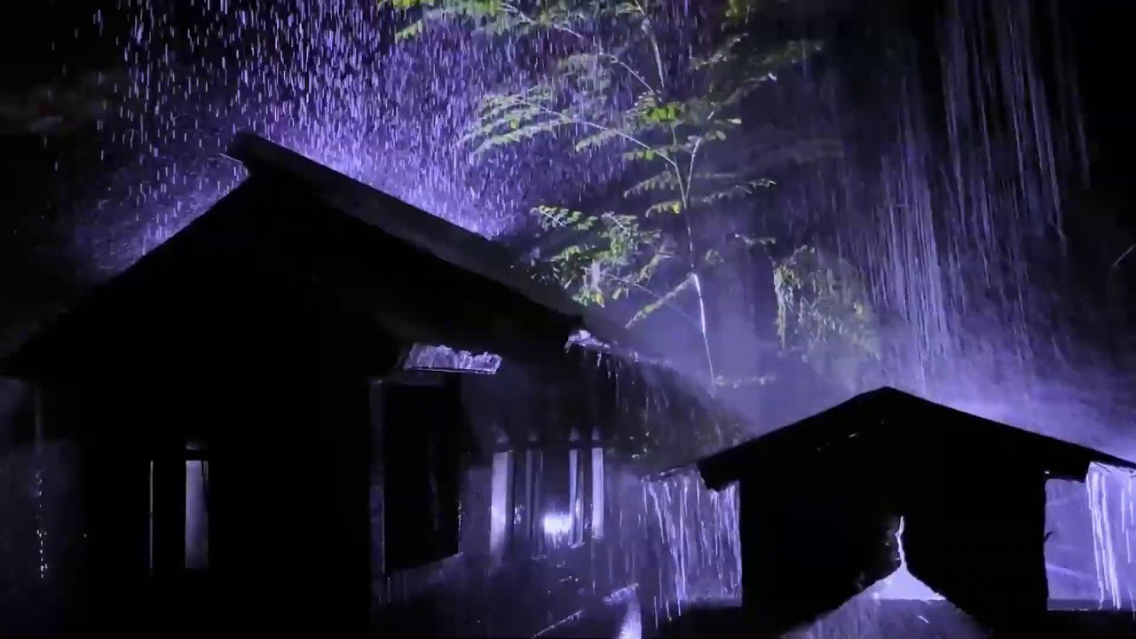 Deep Sleep Guaranteed with Torrential Rain on a Tin Roof at Night