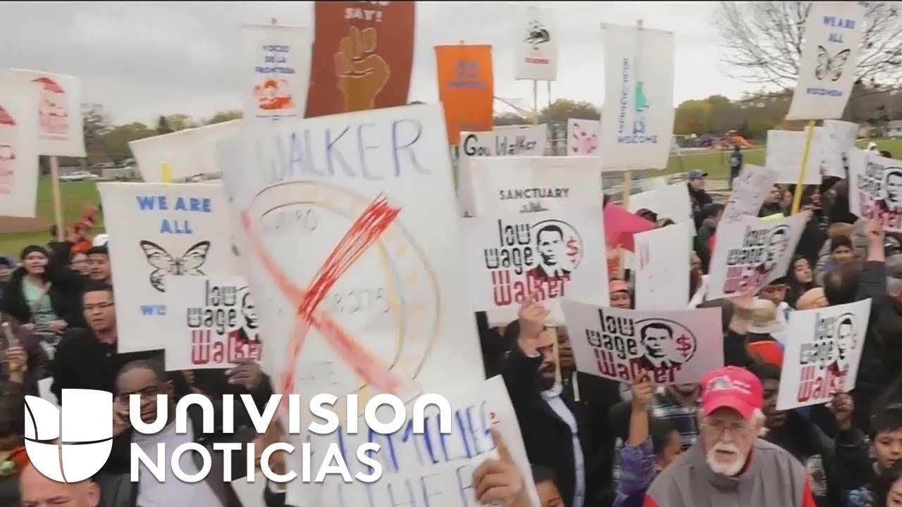 Cientos de personas protestas en Wisconsin por proyecto de ley considerado 