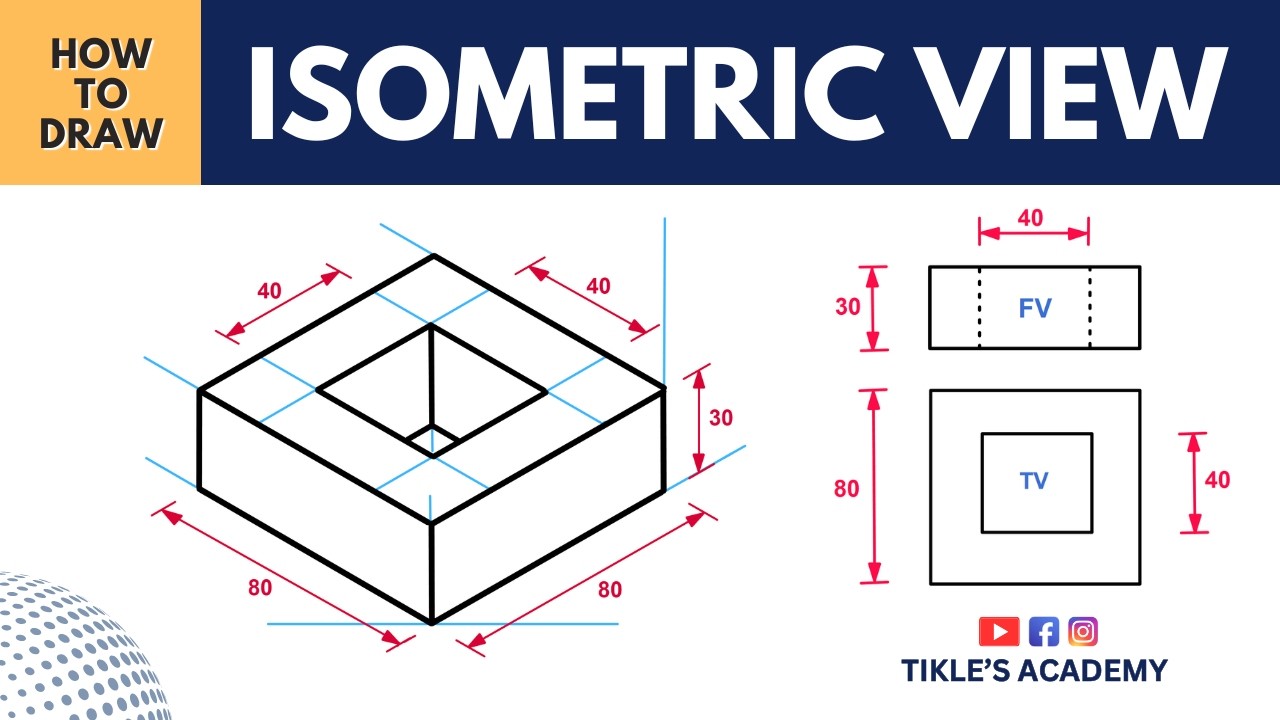 HOW TO DRAW ISOMETRIC VIEW IN ENGINEERING DRAWING SOLVED PROBLEM 6  @TIKLESACADEMY