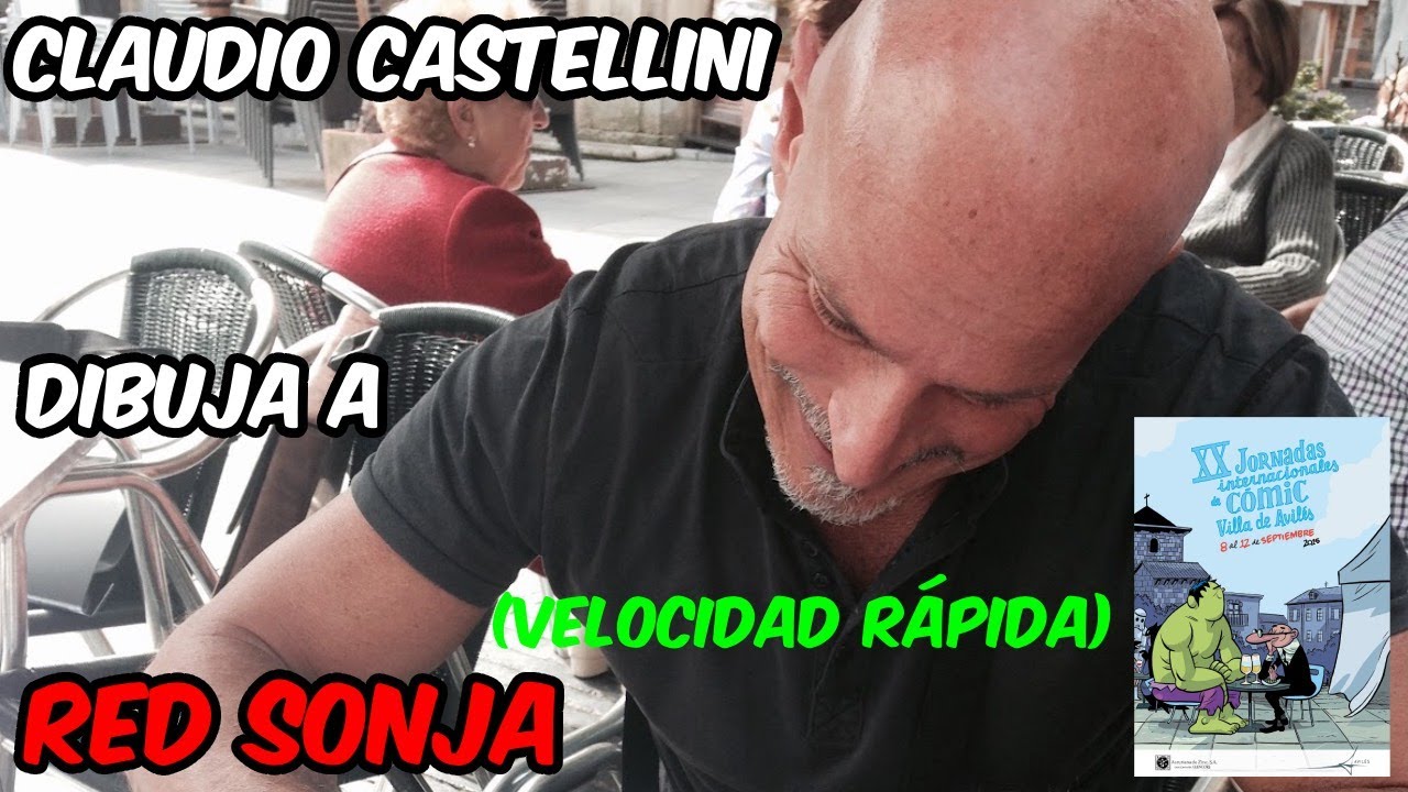 Claudio Castellini dibuja a Red Sonja en las Jornadas del C&oacute;mic de Avil&eacute;s 201 (Velocidad R&aacute;pida)