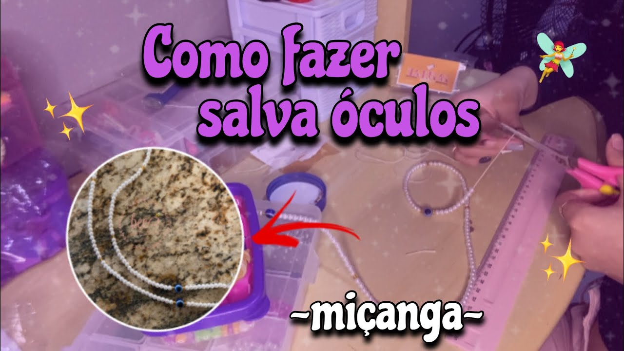 COMO FAZER SALVA ÓCULOS DE MIÇANGAS/ cordinha para óculos