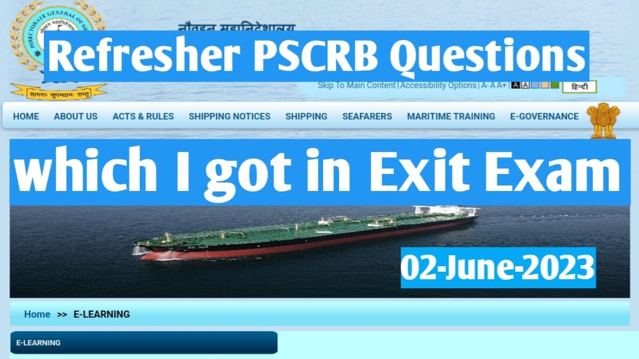 PSCRB and Refresher PSCRB Exit Exam Question 2023