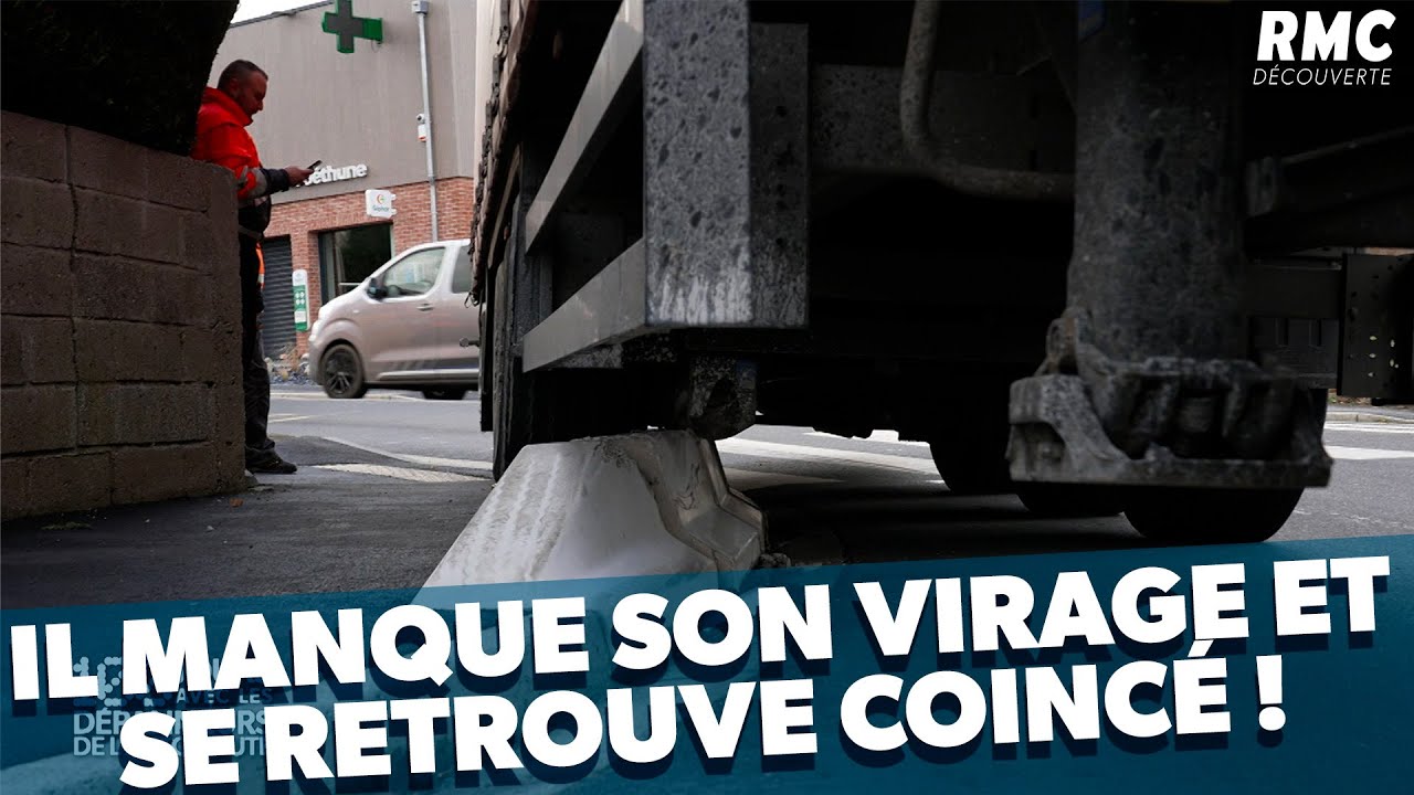Accident d'un camion sur un rond-point