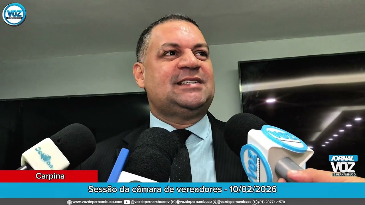 Vereador Júnior de Salete sobre sessão da câmara de Carpina - 10-02-2026