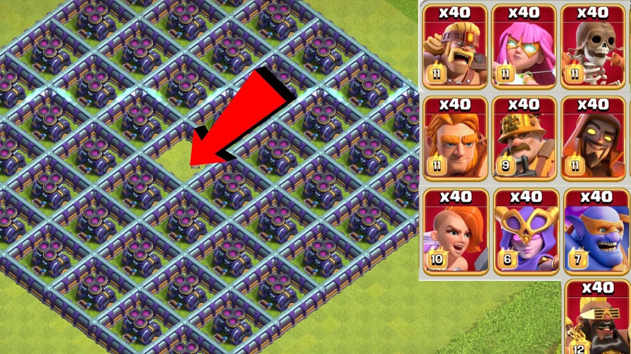 Home village multi mortar base formation vs super troops attack experiment video