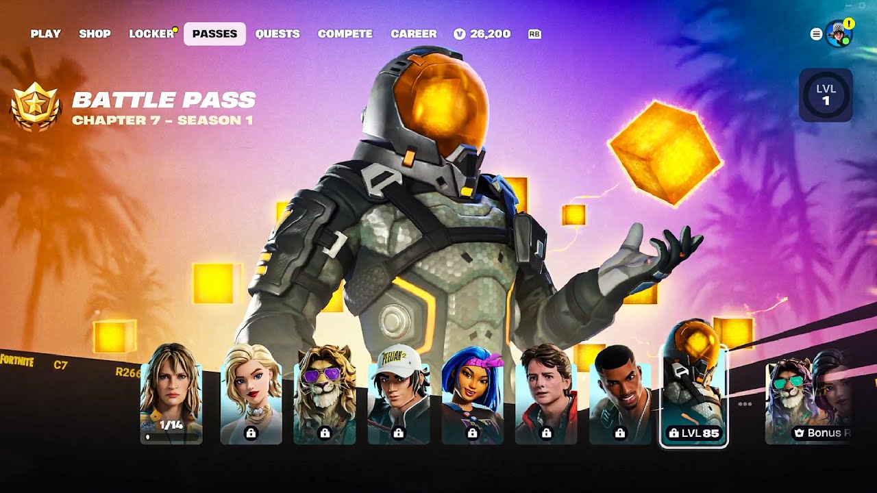 *PASE DE BATALLA* COMPLETO 🔥 FORTNITE CAPITULO 7 🤯 (Skins, Gestos, Cosm&eacute;ticos, Estilos y Mas)